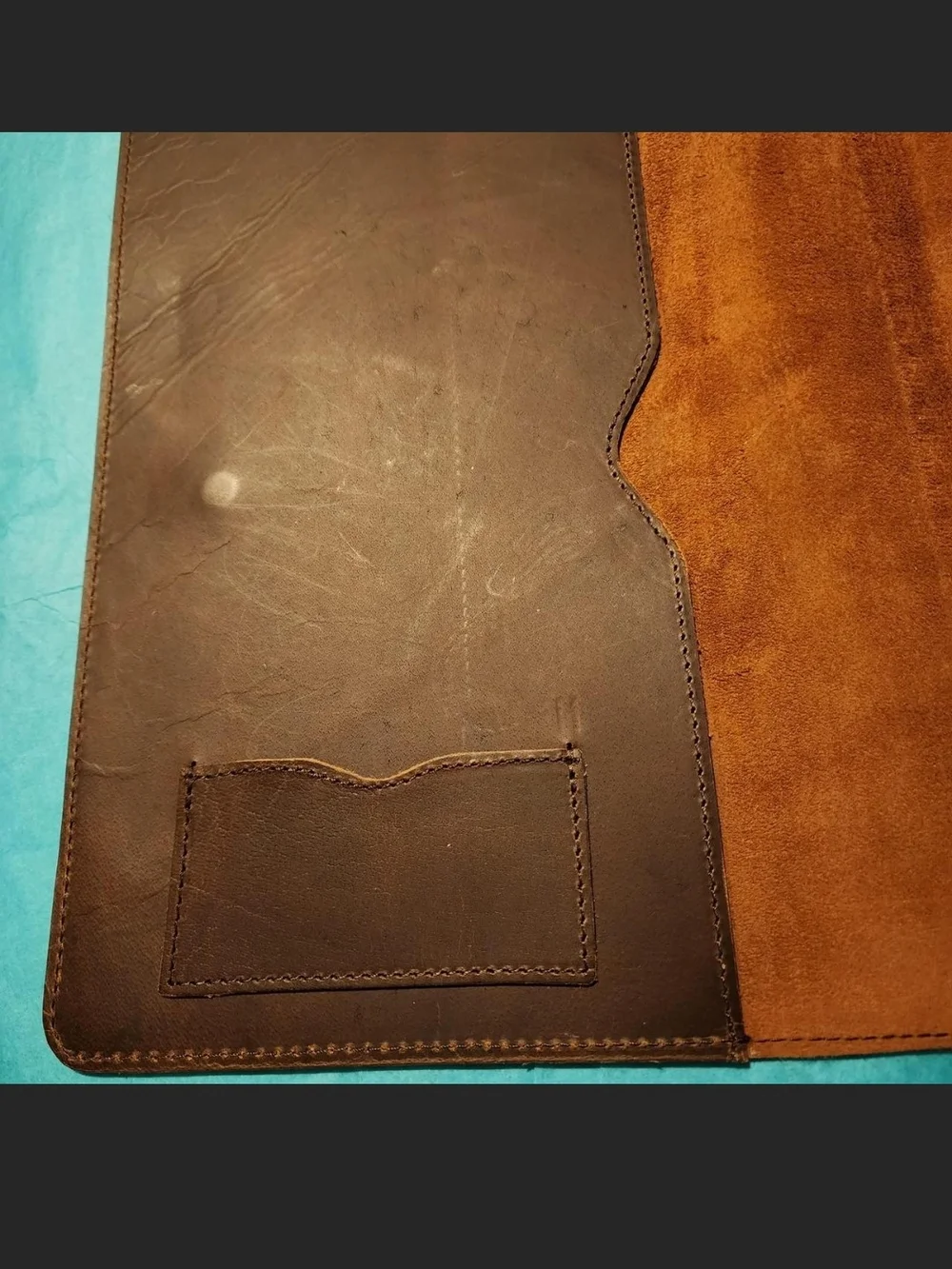 Brown Leather Key & Card Holder with Snap Closure